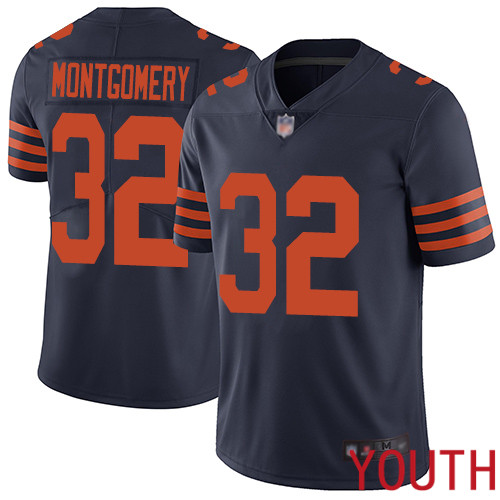 Chicago Bears Limited Navy Blue Youth David Montgomery Jersey NFL Football #32 Rush Vapor Untouchable